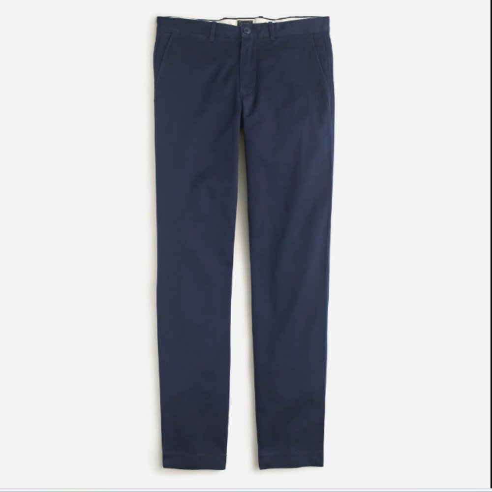 NWT J. Crew Mens 28 x 32 Navy Blue Chino Khakis Slim Stretch Casual Pants